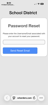 Forgot password screen.